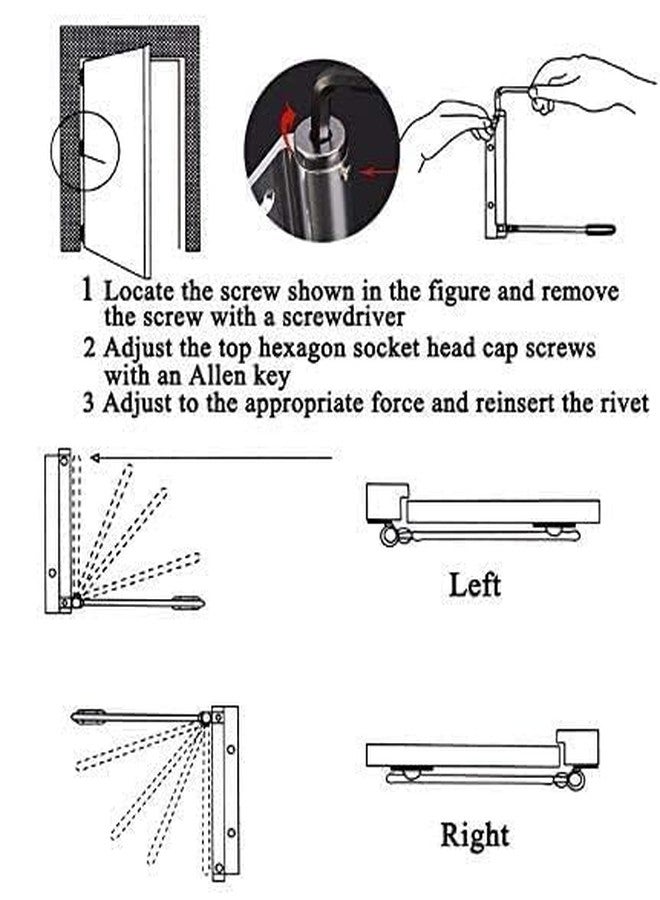 Delzon جهاز إغلاق أبواب أوتوماتيكي شديد التحمل من ديلزون، قطعتان، زنبرك أمان للأبواب العازلة للعواصف، مصنوع من الفولاذ مع سرعة إغلاق قابلة للتعديل، جهاز إغلاق أبواب سلس وهادئ للأبواب المفصلية (فضي) - Image 3